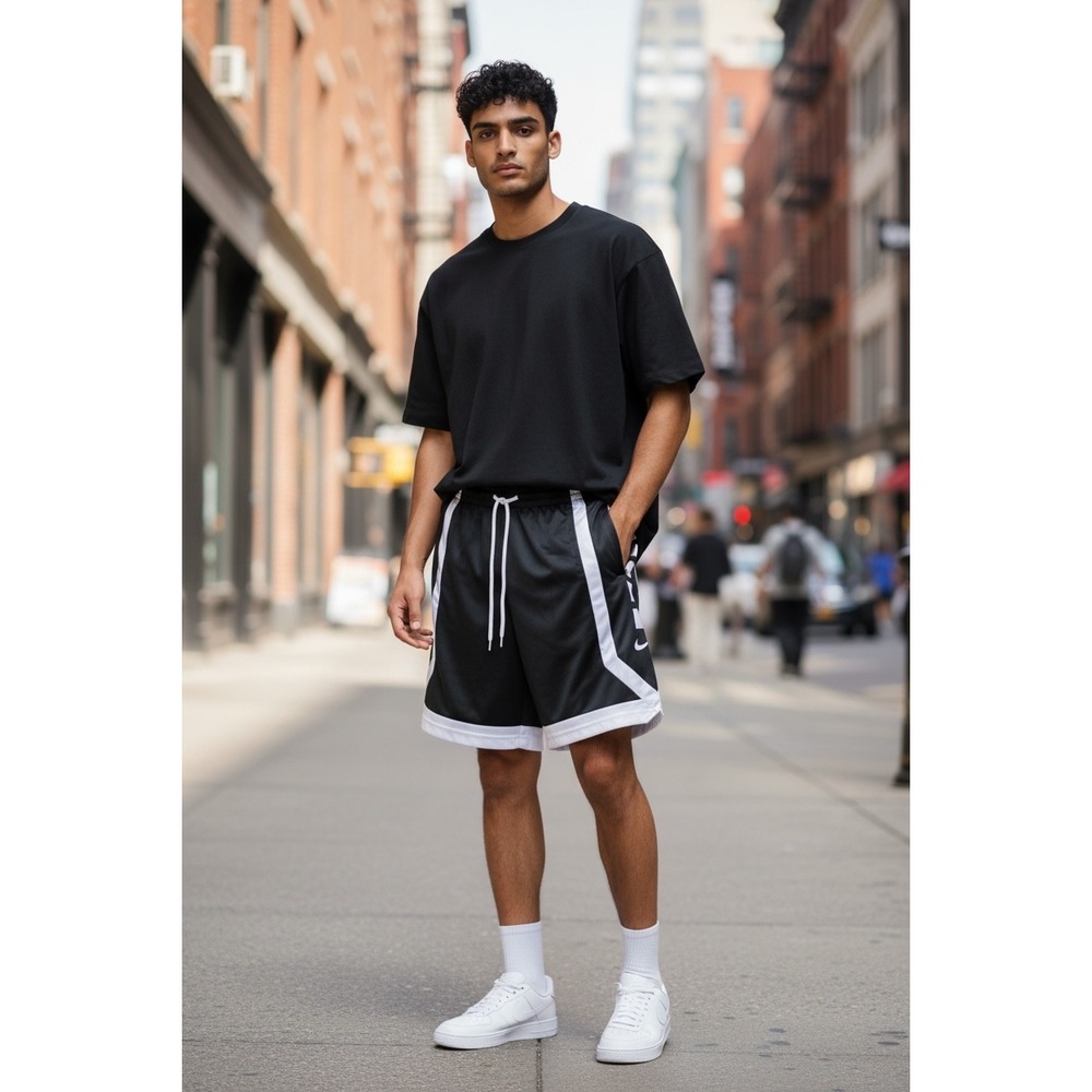 Nike Mens Dri-FIT Basketball Shorts Black White DH7142-011 Small NWT